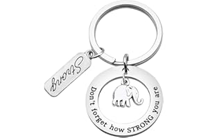 MYOSPARK Elephant Keychain Don't Forget How Strong You Are Inspirational Gift Elephant Lovers Charms for jewellery