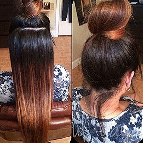 Ombre Lace Front Wigs Human Hair for Black Women with Baby Hair, 130% Density Unprocessed Straight Brazilian Human Hair Wigs Two Tone Color #1B/#33 16inch