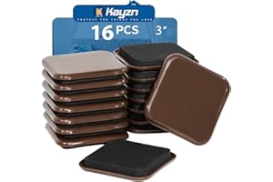 Kayzn Square Furniture Sliders, 16pcs 3 inch Furniture Moving Kits Carpet Slider for Moving Heavy Furniture, Reusable Furniture Movers Sliders - Protect The Carpet Surface, Easily Move Any Items
