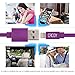CACOY Apple MFi Certified Lightning to USB Flat Cable for iPhone iPad iPod - 3 Feet (1 Meters) - Purple