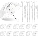 GEWURIZXY Wedding Clear Bubble Umbrella Bulk 46 Inch Large Dome Rain Windproof Stick Umbrellas for Weddings Prom Graduation and Outdoor Events(White)