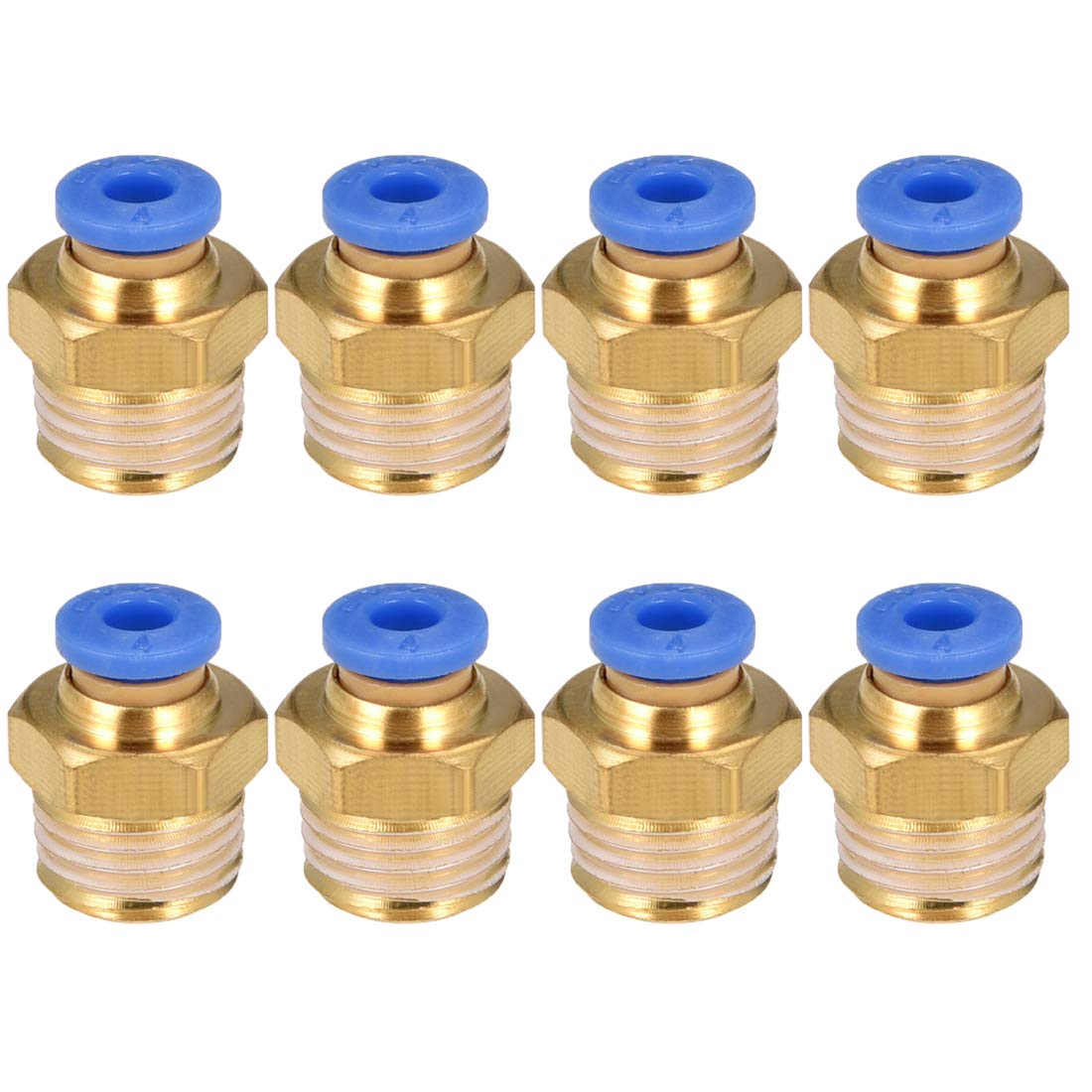 sourcing map Straight Pneumatic Push to Quick Connect Fittings G1/4 Male x 4mm Tube OD 8pcs