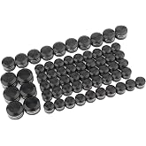 Motorcycle Bolt Covers Engine Head Bolt Toppers Caps Kit for Harley 2017-2026 Touring Road King Street Glide Road Glide Electra Glide 2018-2026 Softail Fat Bob FXBB Lowrider S 114 (Black White)