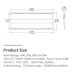 LEDONE 2x4 FT LED Troffer Light with Build-in