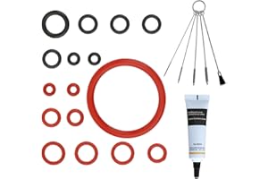 Coffee Machine O-Ring & Grease Set: Replacement Sealing Rings with 15 Silicone Gaskets + 10g Silicone Grease +5 Cleaning Brus
