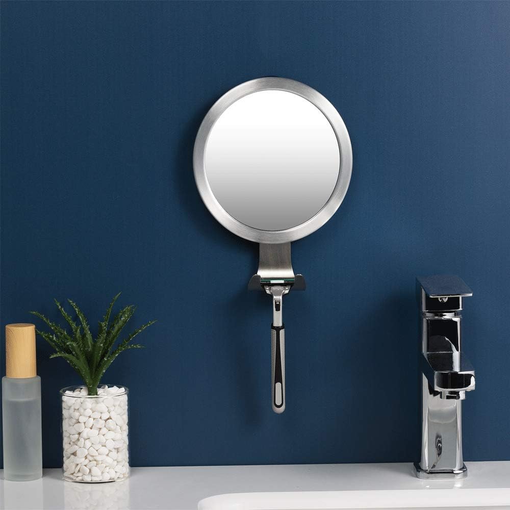 LIFEI Shower Mirror Fogless, Shaving Mirror, with Razor Holder Removable Protable 1 Second Installation Fog Free Mirror for Bathroom Aluminum Frame Trendy Design Home Decor for Him and Her: Kitchen & Dining