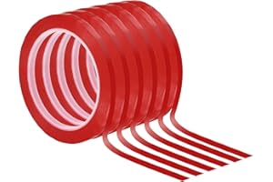 PATIKIL 1/4" Whiteboard Tape, 6 Pack Thin Dry Erase Tape for Graphic Chart Marking DIY Art, Red