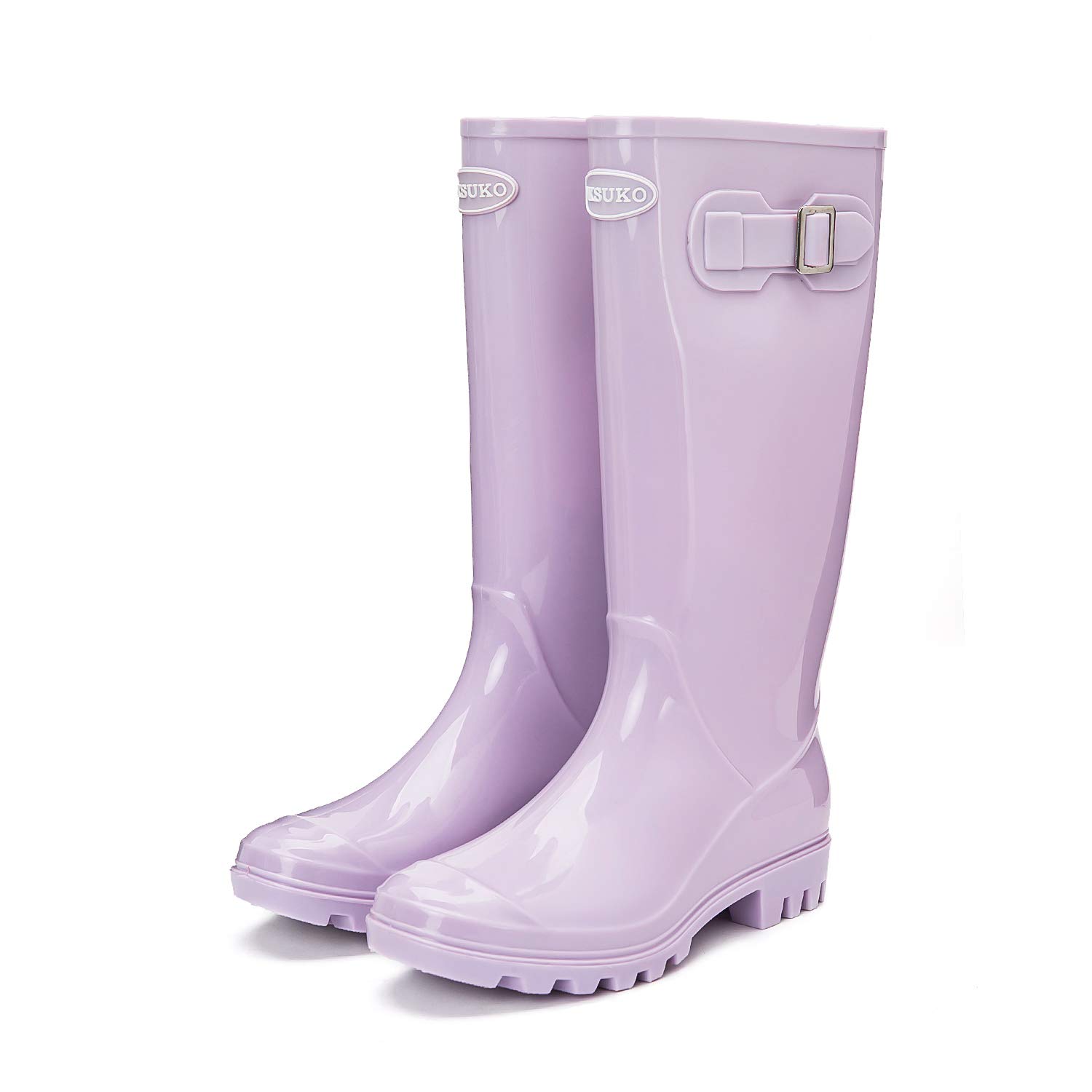 DKSUKO Women's Tall Rain Boots Garden Boots Waterproof Wellington Rubber Boots - Image 4