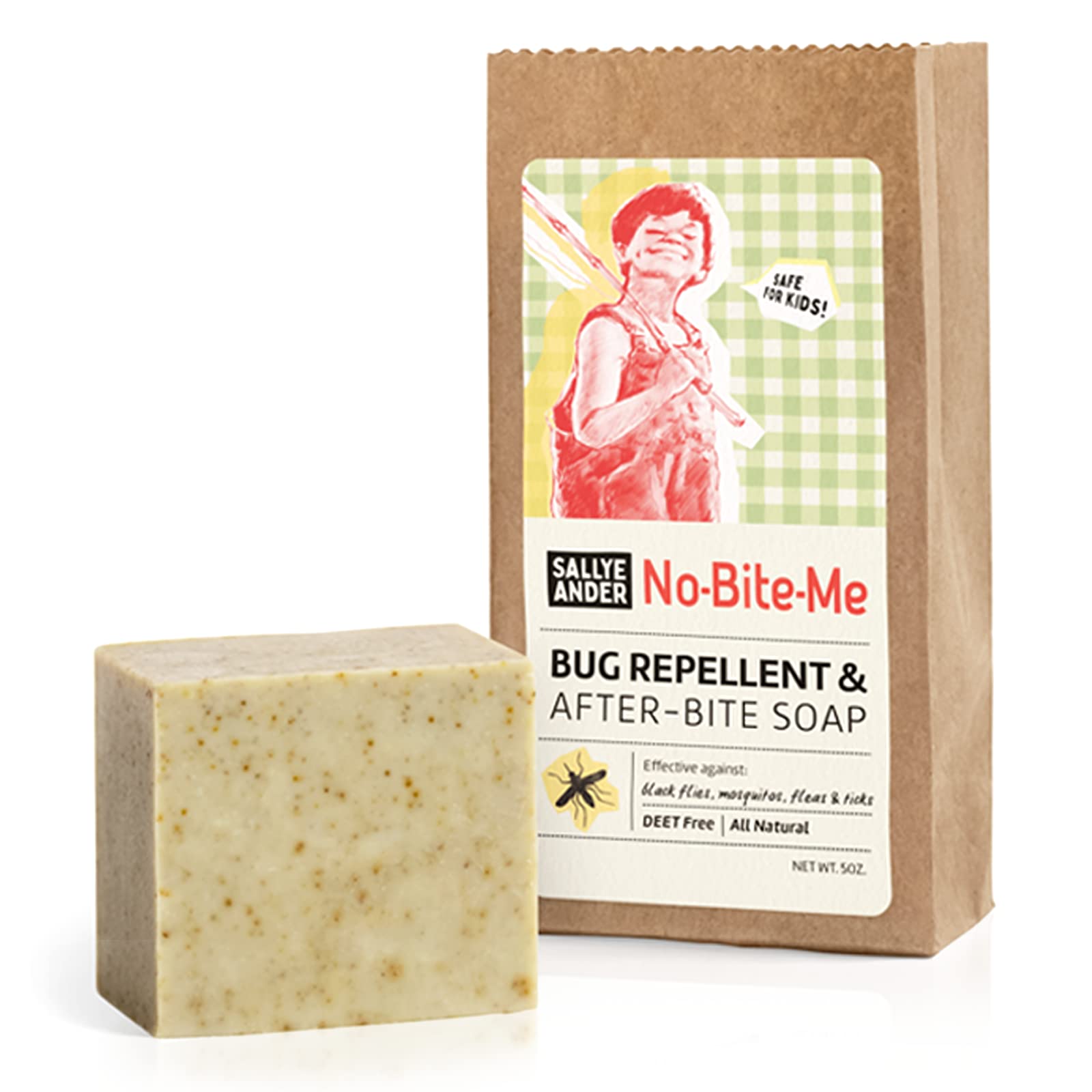 SALLYEANDER No-Bite-Me Soap - Bug & Insect Repellent Soap - 1 Bar - Safe for Kids and Infants - Repels Mosquitoes, Black Flies, Fleas, and Ticks
