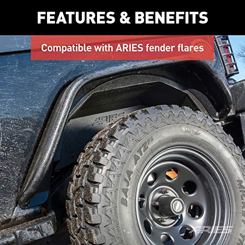 ARIES 2500350 Black Aluminum Rear Jeep Wrangler JK Inner Fender Liner