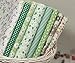 Small Size Cotton Fabric Bundle Quilting DIY Little Flower for Patchwork and Crafts with Size 20 X 25cm Color Green