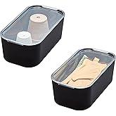 iDesign Short Inner Storage Bin with Lid, Set of 2, The Wallspace Collection, Clear Bin