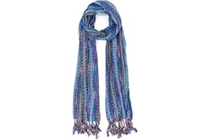Humble Hilo Multi-Colored Scarf/Shawl for Women Lightweight Head or Neck Scarf
