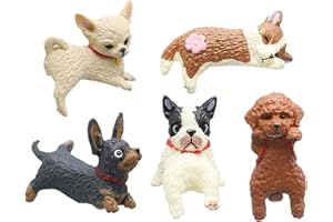 Mini Dogs for Computer Monitor, Car Dashboard Decoration,Vehicle Dashboard Figurine - for Dog Lovers Collectors Gamers Driver