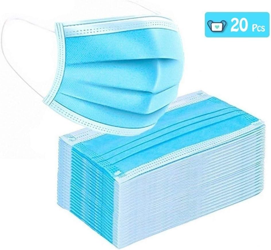 ZJyuan Disposable Face Mouth Mask 3 Layers Dustproof Mask Hygienic Face Masks High-Performance Mask Anti-Virus Mask (Color : 20 Pcs)