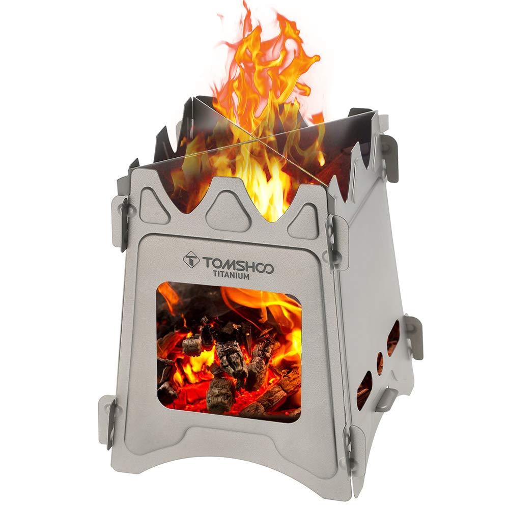 thumbnail image 2 of OneTigris ROCUBOID Titanium Wood Stove - Evil Eyes Version, 400g, Foldable Camping Stove With Case 2 of 14