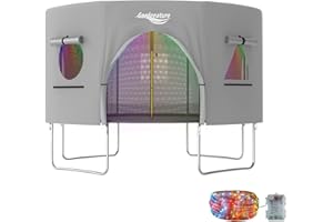 Gardenature 10FT/12FT/14FT Trampoline Tent(Tent Only), Fit Round Trampolines, Shade Cover with LED Light, Outdoor Trampolien Accessories, Anti-Tear