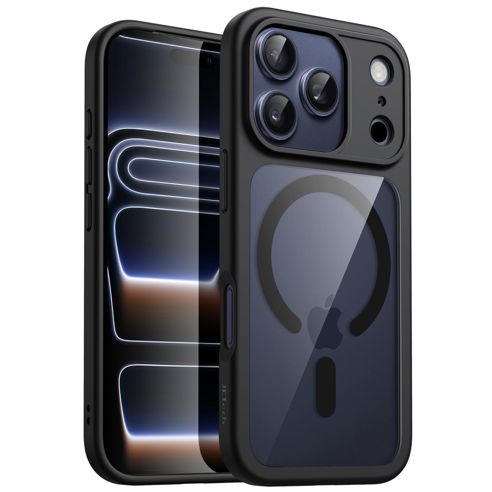 Photo 1 of JETech Magnetic Case for iPhone 17 Pro 6.3-Inch Compatible with MagSafe, Shockproof Phone Bumper Cover, Solid Color Matte TPU Frame, Anti-Scratch Clear Back (Black)