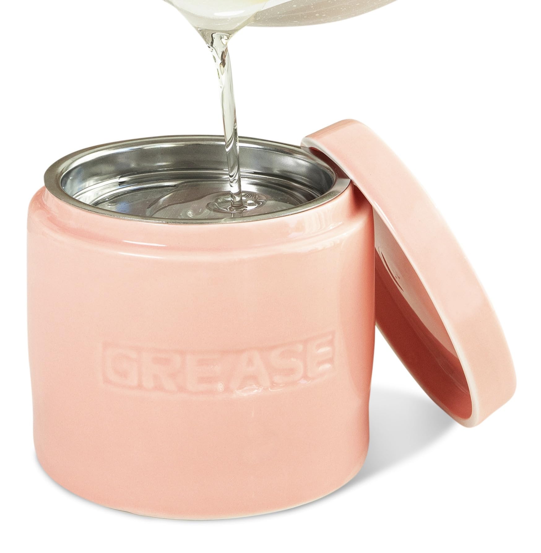 Photo 1 of ****Factory Seal****
Bacon Grease Saver with Strainer - Ceramic Grease Container 1L Storage Canister | Holds Bacon Fat Drippings | Oil Keeper for Kitchen Counter Storage