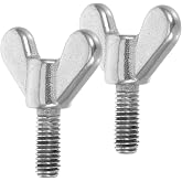 Toddmomy 2Pcs M6 Stainless Wing Nut Screws, Butterfly Hand Twist Thumb Bolts for Flagpole Mounting Bracket, Rustproof Replacement Hardware for Outdoor Flag Pole &amp; Furniture