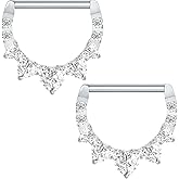 Xpircn 14G Titanium Nipple Piercing Jewelry for Women Higned Segment Clicker Ring Hoops D Shaped Nipple Rings