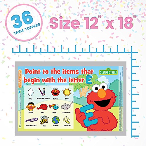Neat Solutions Sesame Street Table Topper Disposable Stick-in-Place Placemats - 36 Count