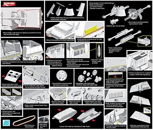 Dragon Models 1/35 "Hummel-Wespe" le Pz.Haub auf Hummel Fahrgestell Vehicle Model Building Kit
