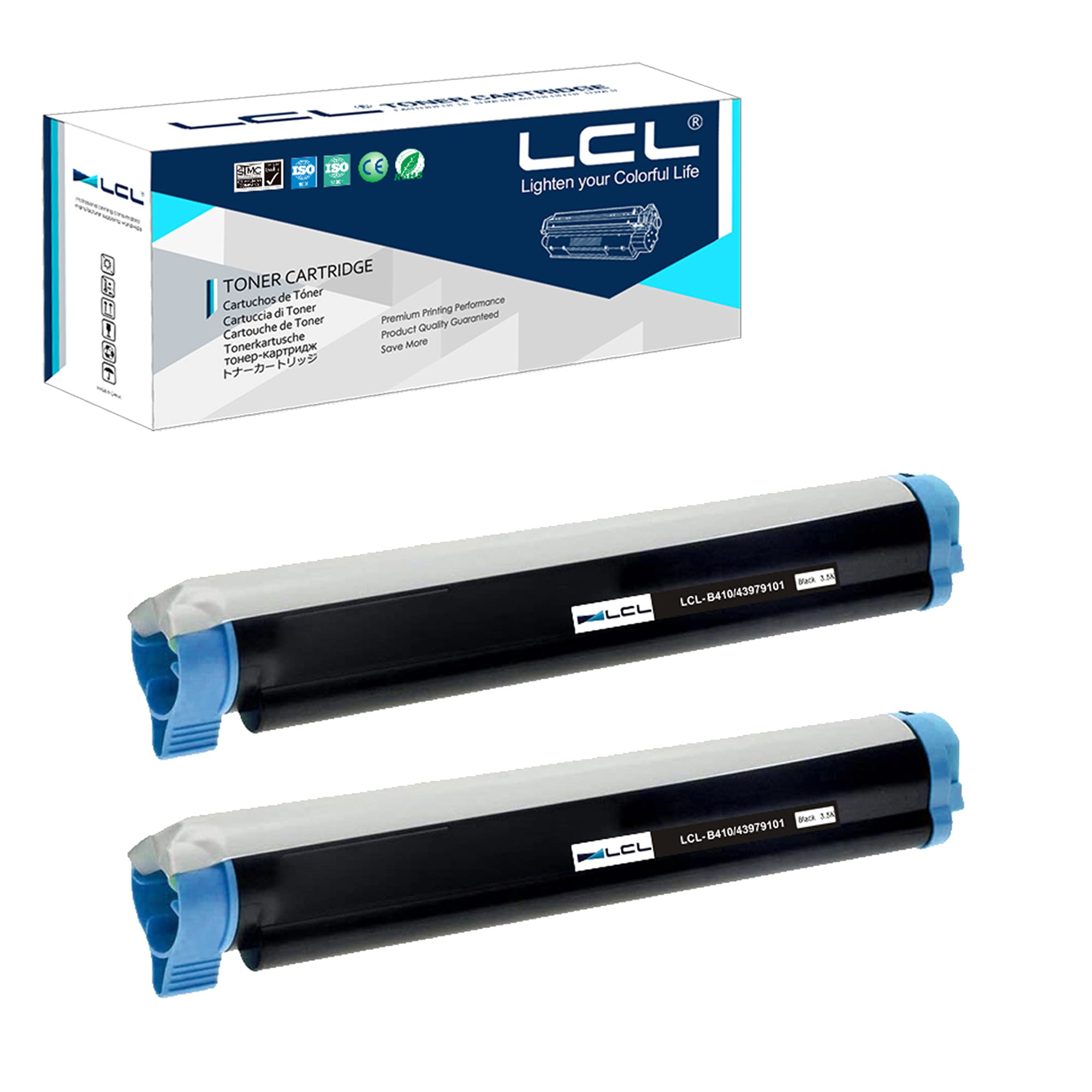 Photo 1 of LCL Remanufactured Toner Cartridge Replacement for OKI B410 43979101 B410d B410dn B420 B420d B420dn B430 B430d B430dn B440 B440d B440dn B460 MB460 MB470-MFP B480 MB480 MB480-MFP (2-Pack Black)