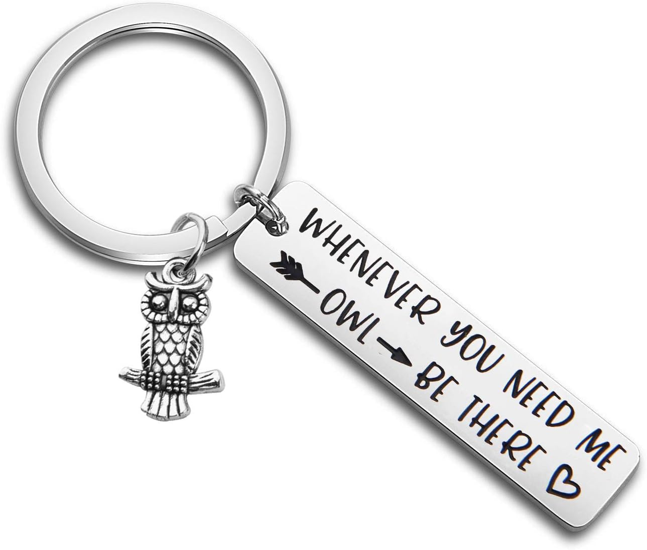 MAOFAED Owl Keychain BFF Keychain Friendship Keychain Whenever You Need Me Owl Be There Sympathy Gift Stay Strong Gift