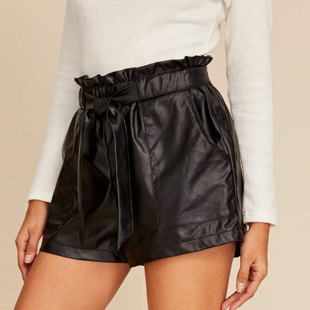 loose leather shorts
