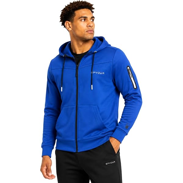 Russell Athletic Mens Club Court Full Zip Fleece Hoody, Black, L