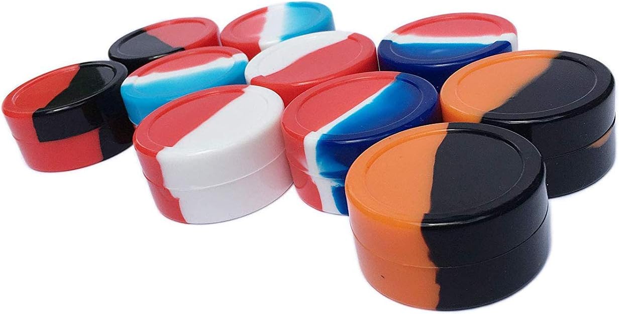 Dab Containers Silicone Large (10 pcs) 22ml Dab Jars, Non Stick Wax Containers