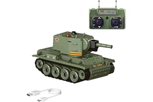 Xenotrix 1/64 Scale Mini RC Battle Tank - 2.4G Infrared Combat Mode, Rotating Turret & Rubber Track Drive, Military Toy Tank 