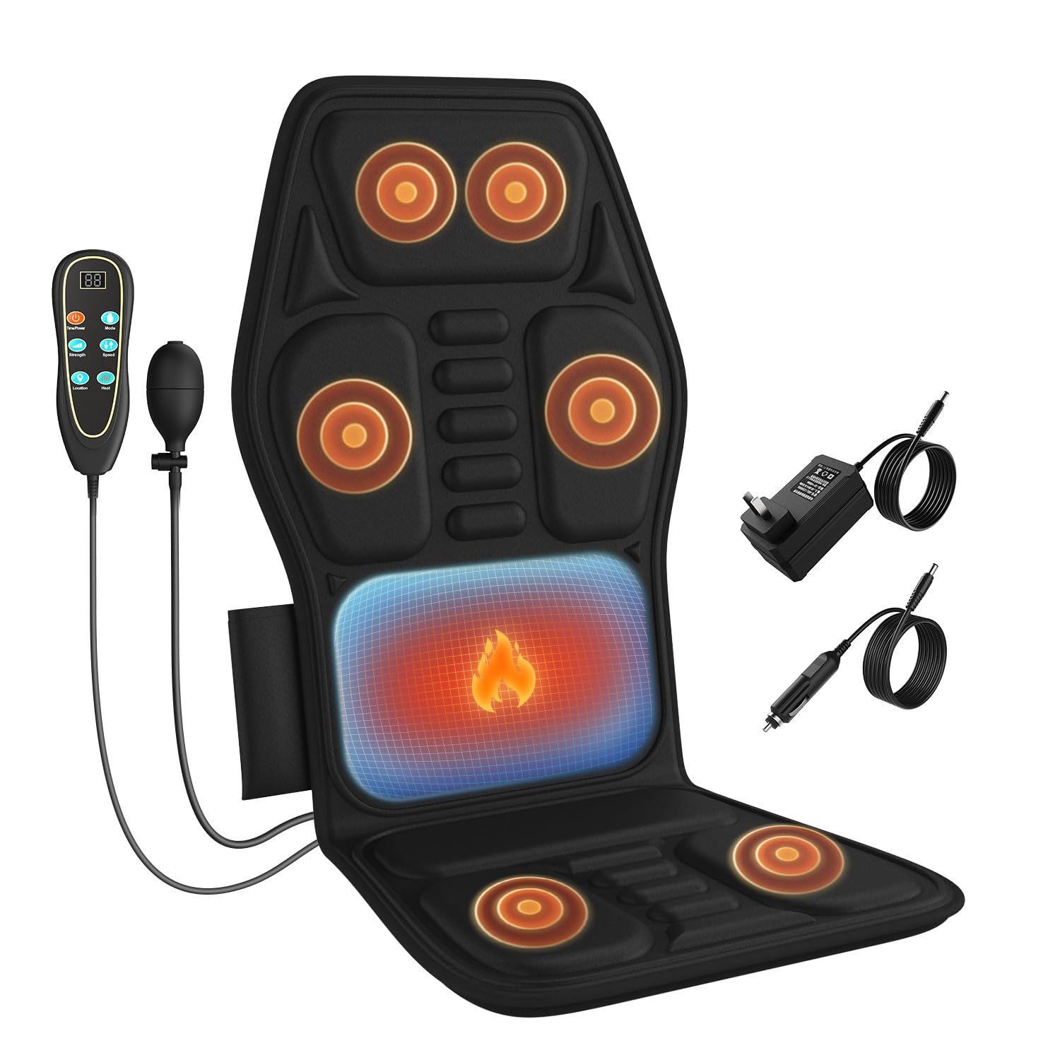 Photo 1 of ***CUSHION ONLY***KNONNETD Back Massager for Chair, Massage Seat Cushion with Heat, Lumbar Traction, 6 Vibrating Motors Massager Chair Pad for Full Body Pain Relief, and Home Use