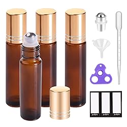 PrettyCare 4 Pack, 10 ml Essential Oil Roller