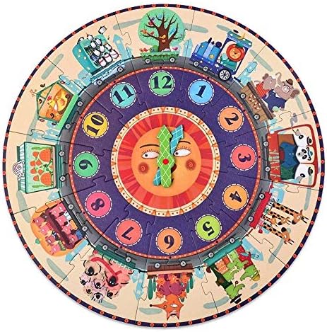 Aideal Children Large Jigsaw Puzzle Educational Toy Teach Clock for Kids Ages 3-6yrs old