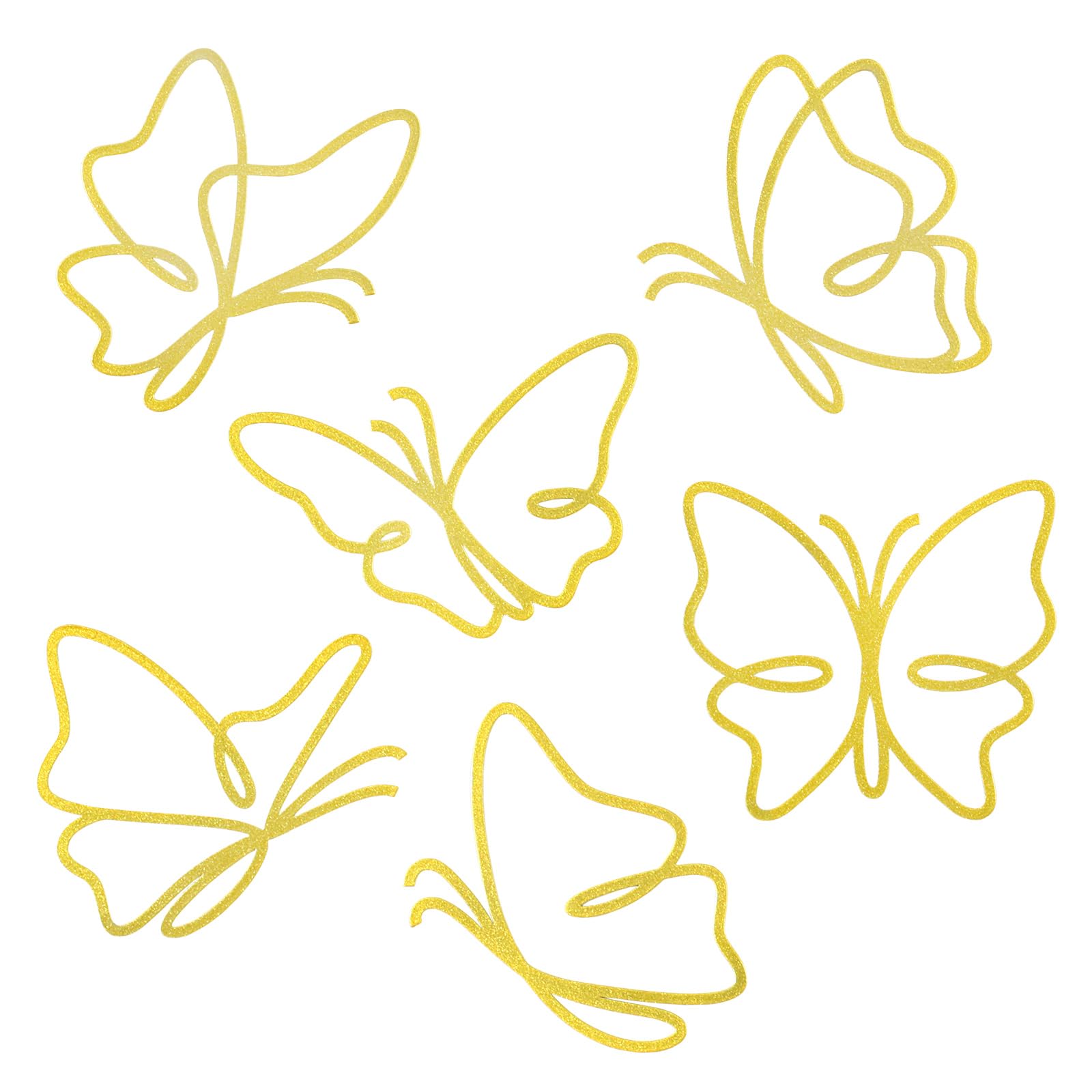 Photo 1 of *2PK-* Bnesi 6 Pieces Linear Metal Butterfly Wall Art, Gold wall art for Living Room, Bedroom, Kitchen, Modern Wall Decor for Indoor Outdoor Wedding Birthday Party (Gold-style1)