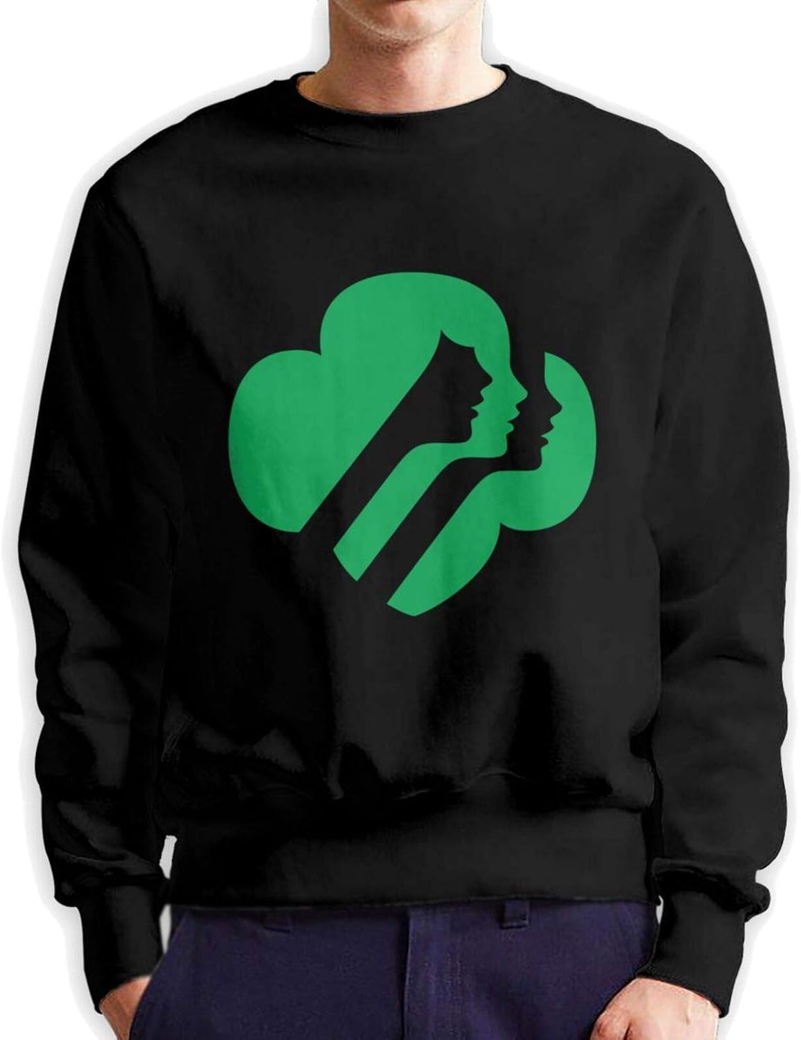 Girl Scouts Men's Round Neck Sweater Hoodie Workwear Crewneck Cotton