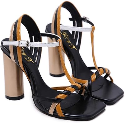 multicolor chunky heels