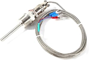 Jadeshay RTD PT100 Temperature Sensor with 2 Meter Cable, 1/2" NPT Thread Connector Stable Performance, High Precision and High Temperature Resistance
