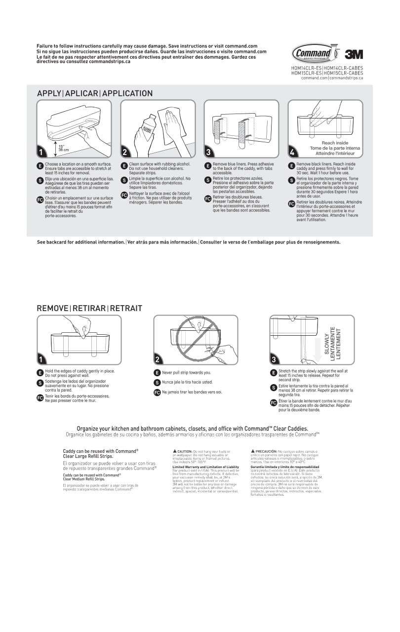 Command Medium Caddy, Holds up to 2 lb, 7.5