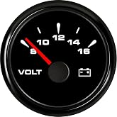 SAMDO 7 Back Light Universal 52mm Voltmeters Voltage Gauges Voltage Meters 8-16V for Boat Yacht Auto Motor Home Truck