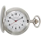 Gotham Men's Silver-Tone Polished Finish Covered Quartz Pocket Watch # GWC15042S