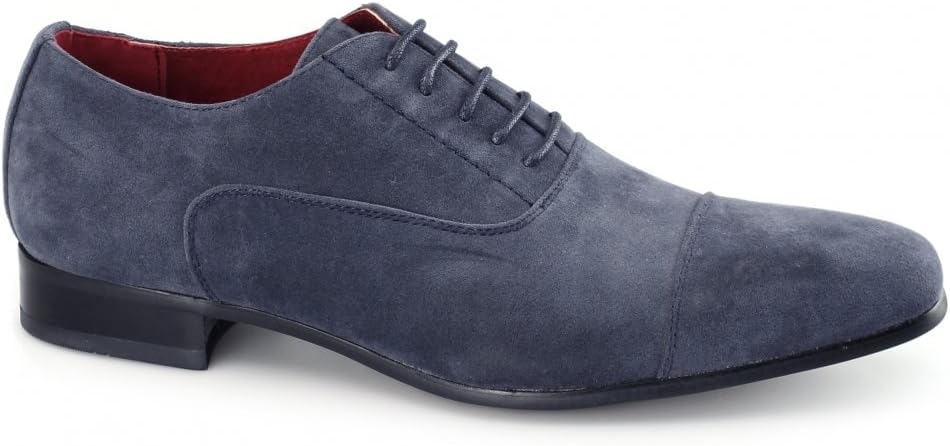 Rossellini Shuperb Mario Mens Faux Suede Oxford Shoes Blue
