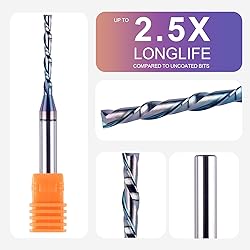 SpeTool 1/8 Inch Spiral Downcut Router Bit 1/4 Inch