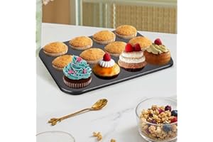 12 Cup Muffin Pan Cupcake Cookie Tray Non Stick Pudding Molds Baking Tins Bake Ware