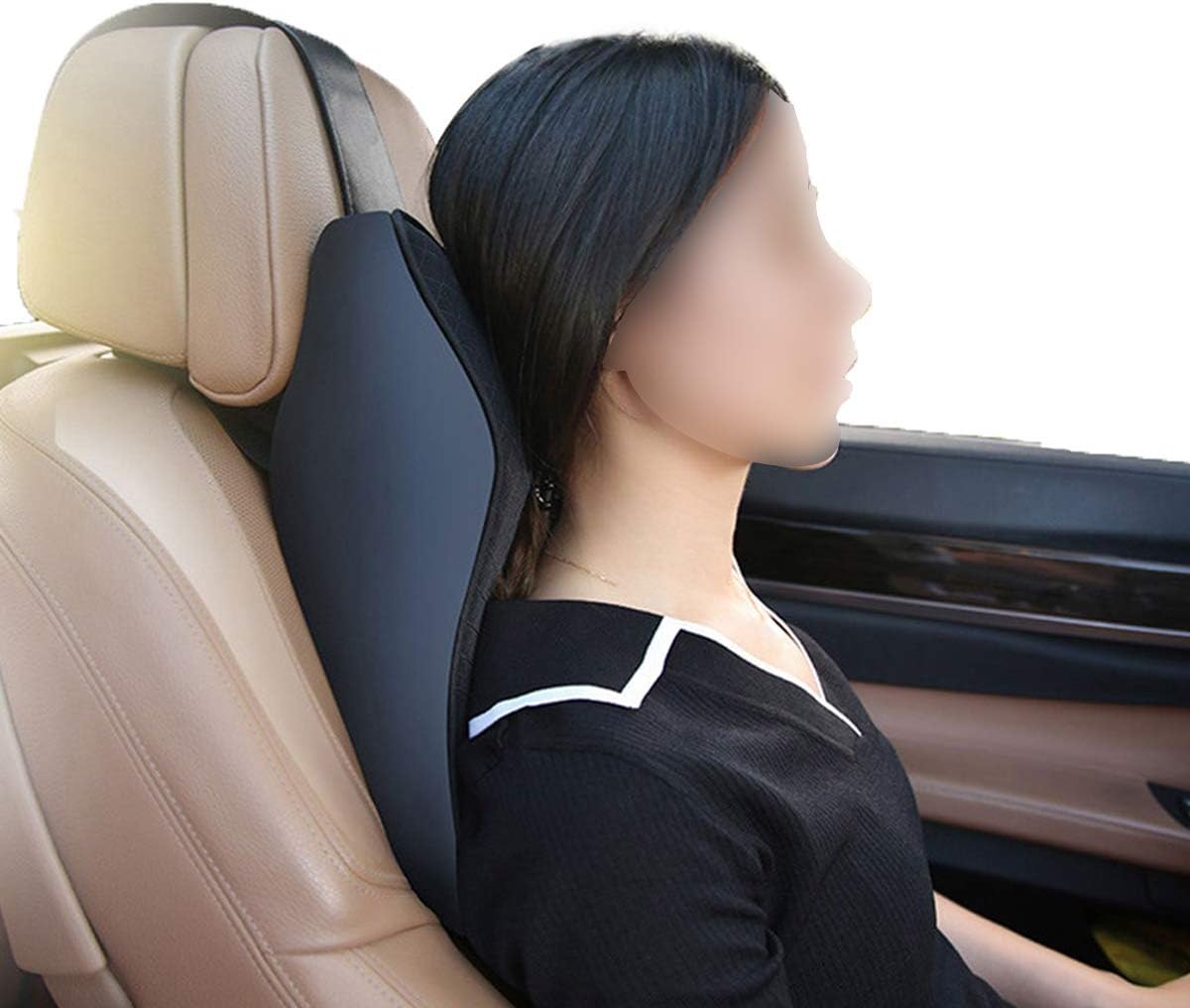 Amazon ネックパッド 車用 枕 クッション 首 車 ヘッドレスト ネックピロー 低反発 カーまくら 頸椎サポート枕 カー用品 旅行 運転 車内 車載用 ドライブ 運転に適用 簡単装着 お手入れが簡単 疲れ解消 黒 M ネックパッド 車 バイク