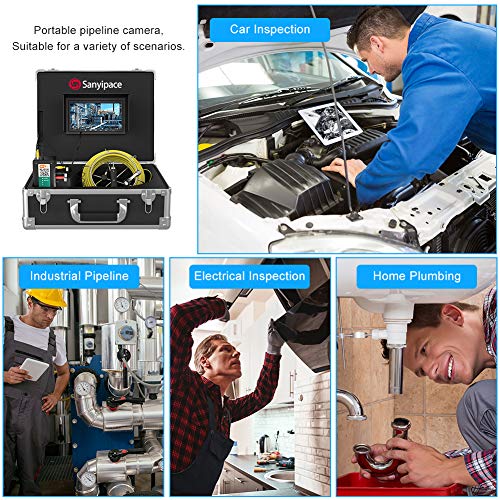 Wifi Endoskopkamera für Android/ios, Profi Drahtloses Kanalkamera 30m mit DVR-Funktion und 7" Farb-LCD-Bildschirm Industrielle Rohrkamera IP68 Wasserdicht für Klempner Ingenieur Rohr-Inspektionskamera – Bild 6