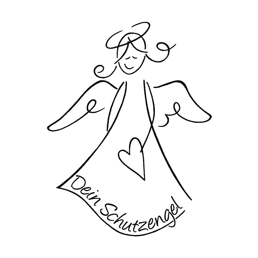 Rayher Wood Mounted Rubber Stamp with Angel Design for Card Making and Scrapbooking, Angel Craft Stamp Butterer, 6x8cm, 2808100