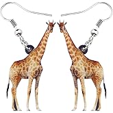 WEVENI Acrylic Colorful Elegant Giraffe Dangle Earrings Novelty Jewelry For Women Ladies Dainty Gift (Beige)